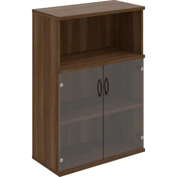 Policová skříň S 3 80 09 – Skříň policová dvéřová 115,2 × 80 cm - Čiré , Ořech , UCO – černá