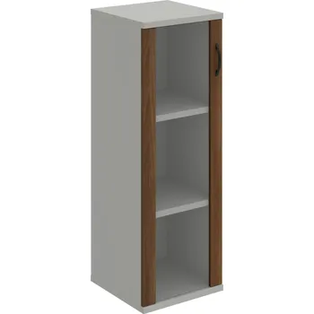 Policová skříň S 3 40 02 L – Skříň policová dvéřová 115,2 × 40 cm - Ořech , Šedá , UCO – černá