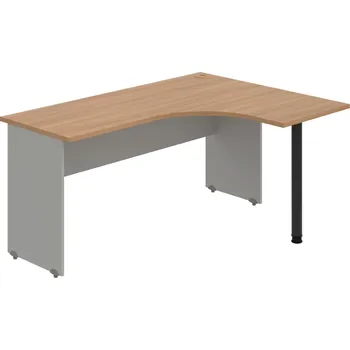 Psací stůl GE 60 L – Stůl ergo levý 160 × 120 cm - Višeň , Šedá , Černý kov