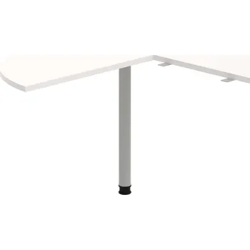 Jednací stůl GP 22 L N – Stůl jednací levý napříč ø 120 cm - Bílá , Šedý kov