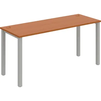 Psací stůl UE 1600 – Stůl pracovní délky 160 cm, hl. 60 cm - Třešeň , Šedý kov