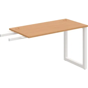 Psací stůl UE O 1200 RU – Stůl pracovní délky 120 cm, hl. 60 cm, k řetězení - Buk , Bílý kov