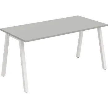 Psací stůl UJ A 1600 – Stůl jednací rovný délky 160 cm - Šedá , Bílý kov