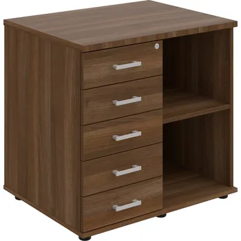 SPKZ 3 80 60 L N – Skříňka ke stolu, levá, s centrálním zamykáním - Ořech , Ořech , USH – hranatá