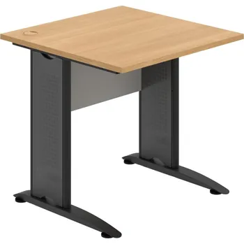 Psací stůl CS 800 – Stůl pracovní rovný 80 cm - Dub , Šedá , Černý kov