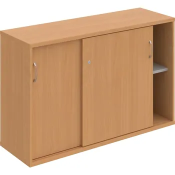 Policová skříň SZ 2 120 02 – Skříňka s posuv. dveřmi 76,8 × 120 cm - Buk , Buk , USN – Hobis