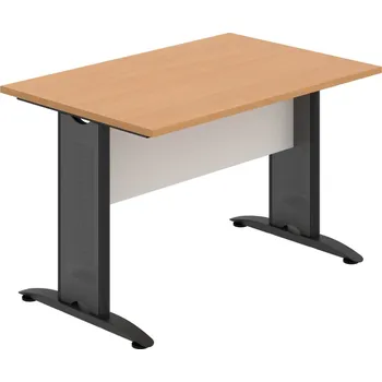 Jednací stůl CJ 1200 – Stůl jednací rovný 120 cm - Buk , Bílá , Černý kov