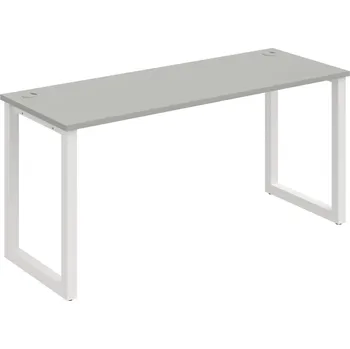 Psací stůl UE O 1600 – Stůl pracovní délky 160 cm, hl. 60 cm - Šedá , Bílý kov