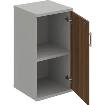 Policová skříň SZ 2 40 01 P – Skříň policová dvéřová 76,8 × 40 cm - Ořech , Šedá , USH – hranatá