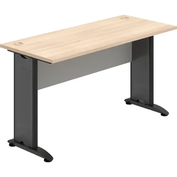 Psací stůl CE 1400 – Stůl pracovní rovný 140 cm, hl. 60 cm - Akát , Šedá , Černý kov