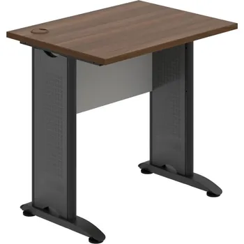 Psací stůl CE 800 – Stůl pracovní rovný 80 cm, hl. 60 cm - Ořech , Šedá , Černý kov