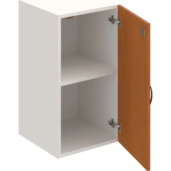 Policová skříň DZ 2 40 01 – Skříň policová dvéřová 74 × 40 cm - Třešeň , Bílá , UCO – černá