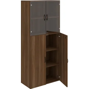 Policová skříň DZ 5 80 08 – Skříň policová dvéřová 185 × 80 cm - Ořech , Ořech , UCO – černá