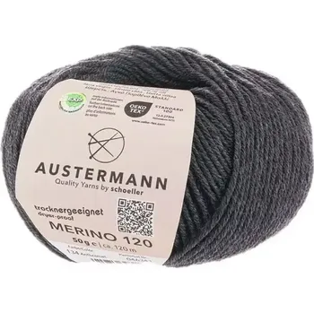 Příze Austermann Merino 120 EXP 134 Antracit (Příze Merino 120 EXP ANTHRAZIT)