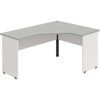 Psací stůl GEV 60 L – Stůl ergo levý 160 × 120 cm - Šedá , Bílá , Černý kov