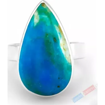 Prsten Stříbrný prsten (Ag 925/1000) s modrým peruánským opálem QAA, vel. kamene cca 25 x 15 mm, RARITA (OPE1225R)