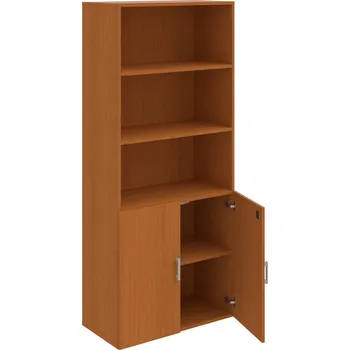 Policová skříň DZ 5 80 03 – Skříň policová dvéřová 185 × 80 cm - Třešeň , Třešeň , USH – hranatá