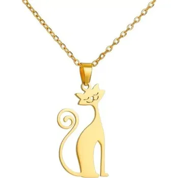 Řetízek Náhrdelník a přívěsek kočka