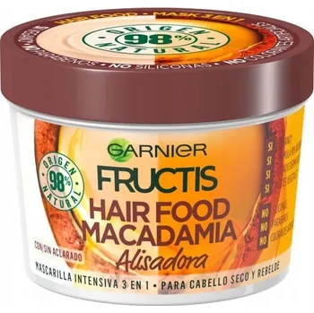 Vlasová regenerace Garnier Fructis Hair Food 3v1 maska na suché vlasy Macadamia 390 ml