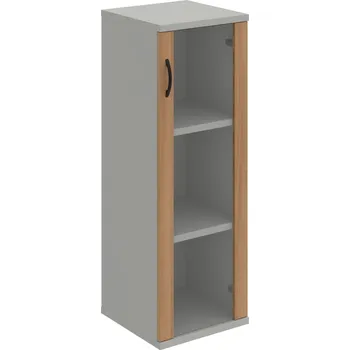 Policová skříň S 3 40 02 P – Skříň policová dvéřová 115,2 × 40 cm - Višeň , Šedá , UCO – černá