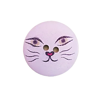 Knoflík Knoflík dřevěný - kočičí obličej (4 cm)