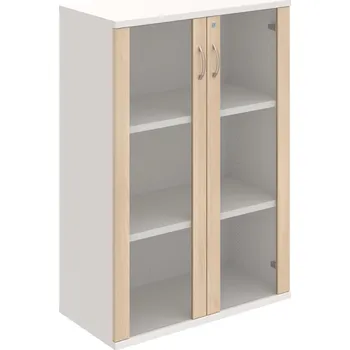 Policová skříň SZ 3 80 04 – Skříň policová dvéřová 115,2 × 80 cm - Akát , Bílá , USN – Hobis