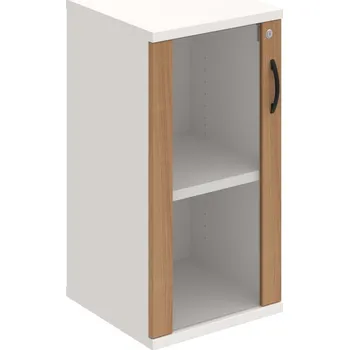 Policová skříň SZ 2 40 02 L – Skříň policová dvéřová 76,8 × 40 cm - Višeň , Bílá , UCO – černá