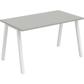 Psací stůl UJ A 1400 – Stůl jednací rovný délky 140 cm - Šedá , Bílý kov