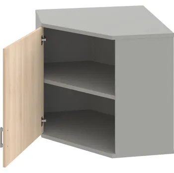 Policová skříň SRV 2 01 L H – Skříň vnitřní roh levá 76,8 cm - Akát , Šedá , USH – hranatá