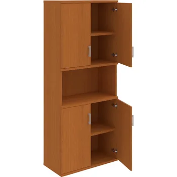 Policová skříň S 5 80 05 – Skříň policová dvéřová 192 × 80 cm - Třešeň , Třešeň , USH – hranatá