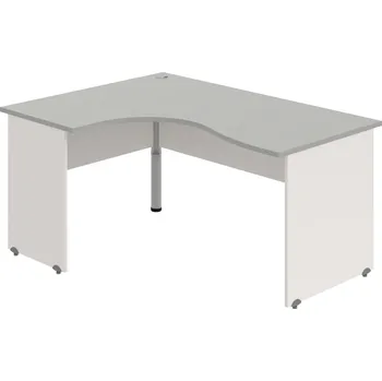 Psací stůl GE 2005 P – Stůl ergo pravý 160 × 120 cm - Šedá , Bílá , Šedý kov