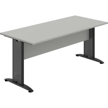 Jednací stůl CJ 1800 – Stůl jednací rovný 180 cm - Šedá , Šedá , Černý kov