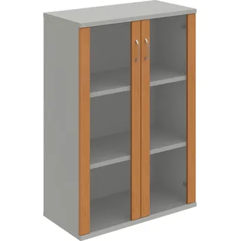 Policová skříň S 3 80 04 – Skříň policová dvéřová 115,2 × 80 cm - Olše , Šedá , USN – Hobis