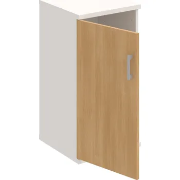 Policová skříň S 2 40 01 L – Skříň policová dvéřová 76,8 × 40 cm - Dub , Bílá , USH – hranatá