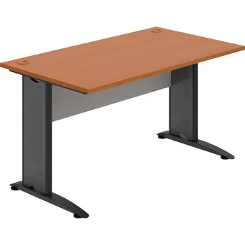 Psací stůl CS 1400 – Stůl pracovní rovný 140 cm - Třešeň , Šedá , Černý kov