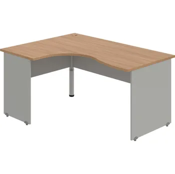 Psací stůl GE 2005 P – Stůl ergo pravý 160 × 120 cm - Višeň , Šedá , Šedý kov