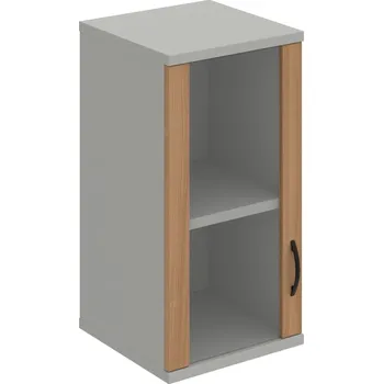 Policová skříň S 2 40 02 L H – Skříň policová dvéřová 76,8 × 40 cm - Višeň , Šedá , UCO – černá