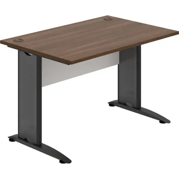 Psací stůl CS 1200 – Stůl pracovní rovný 120 cm - Ořech , Bílá , Černý kov