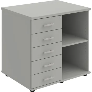 SPKZ 3 80 60 L P – Skříňka ke stolu, levá, s centrálním zamykáním - Šedá , Šedá , USH – hranatá