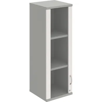 Policová skříň SZ 3 40 02 L H – Skříň policová dvéřová 115,2 × 40 cm - Bílá , Šedá , USN – Hobis