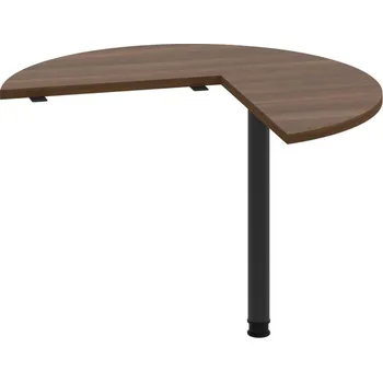 Jednací stůl FP 21 P – Stůl jednací pravý ø 100 cm - Ořech , Černý kov