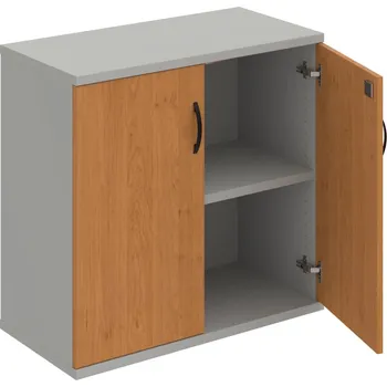 Policová skříň SZ 2 80 01 – Skříň policová dvéřová 76,8 × 80 cm - Olše , Šedá , UCO – černá