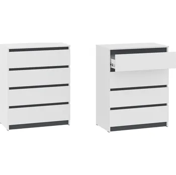 Komoda Max-i Komoda-4 BLAISE NEW Zvolte barvu:: bílá + antracit pruhy