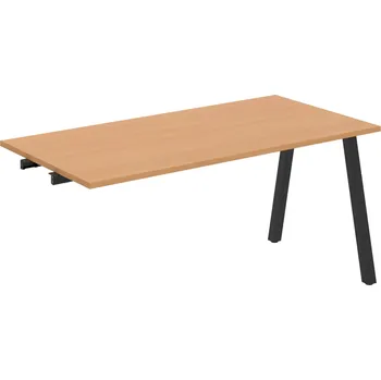 Psací stůl UJ A 1600 R – Stůl jednací rovný délky 160 cm, k řetězení - Buk , Černý kov