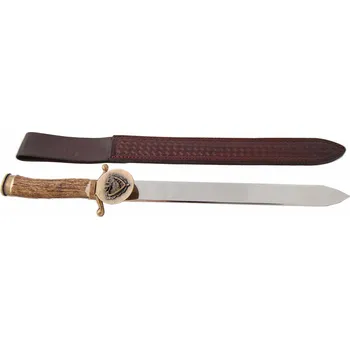 kapesní nůž Zubíček Myslivecký slavnostní nůž + kožené pouzdro Motiv: motiv divočáka (LP28a1)