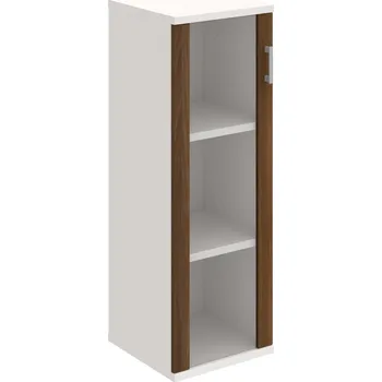 Policová skříň S 3 40 02 L – Skříň policová dvéřová 115,2 × 40 cm - Ořech , Bílá , USH – hranatá