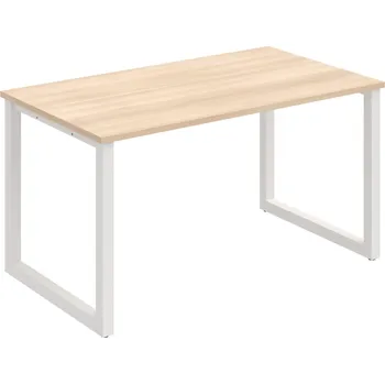 Psací stůl UJ O 1400 – Stůl jednací rovný délky 140 cm - Akát , Bílý kov