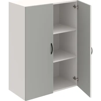 Policová skříň D 3 80 01 – Skříň policová dvéřová 111 × 80 cm - Šedá , Bílá , UCO – černá