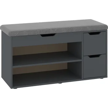 Botník Max-i Botník ELIAM se sedákem Zvolte barvu:: antracit, Materiál: koženka - šedá