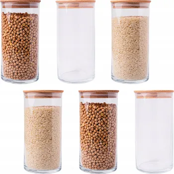 Dóza na potraviny Zavařovací Sklenice 1210 ml skleněná dóza do kuchyně EKO 6 ks